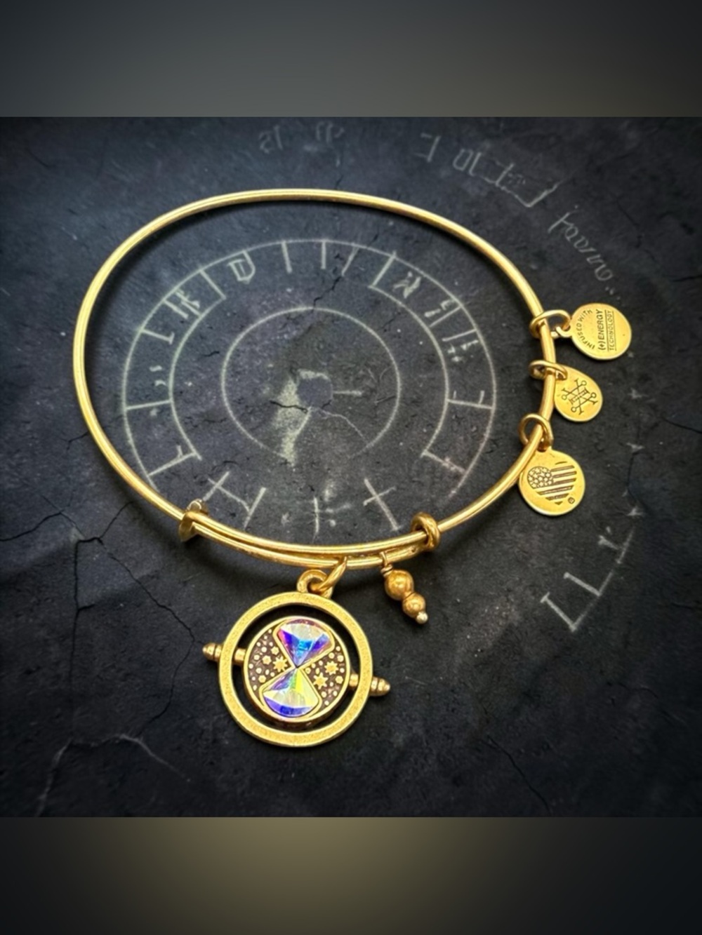 HOST PICK💛ALEX AND ANI💛HARRY POTTER™ Time Turner Spinner Charm Bangle in RG/NWOT